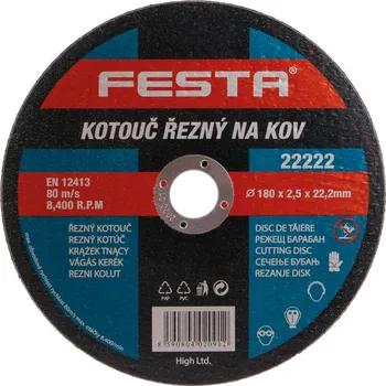 Řezný kotouč FESTA® Kotouč řezný na kovy 180×22,23×2,5 mm 22222