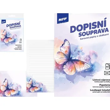 Kancelářský papír Dopisní papír barevný LUX 5+10 (Motýl)