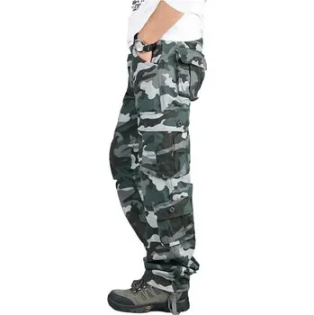 Pánské kalhoty Pánské taktické maskovací kalhoty Více kapes Vojenský styl Outdoorové kalhoty Odolný materiál Kempování Turistika Práce šedá 29