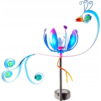 Venkovní osvětlení SOLÁRNÍ LED LAMPIČKA FIGURKA PAVÍHO PÁVA ZAPICHOVATELNÁ NA PIKU AKUMULÁTOR DO ZAHRADY