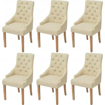 Jídelní židle VidaXL Jídelní židle, 6 ks, krémové, látkové