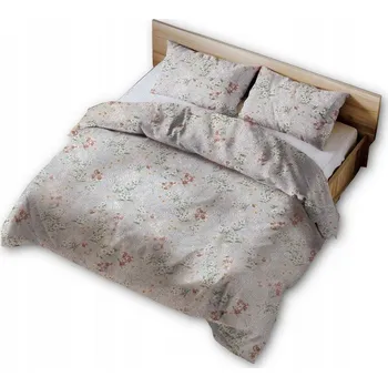 Povlečení Krepové povlečení 140x200 šedá pudrová krémová květina vintage