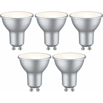Žárovka PAULMANN Standard 230V LED reflektor GU10 5ks sada 4,9W 2700K hliník