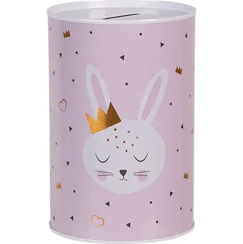 Pokladnička Clayre & Eef - Plechová pokladnička RABBIT 6BL0164