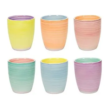 HIT Hrnky na kávu cappuccino sada 6 ks 350 ml PASTEL HT-24326207