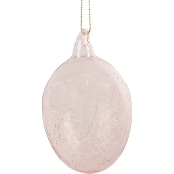 Velikonoční dekorace Clayre & Eef - Skleněné vajíčko k zavěšení 6GL4447