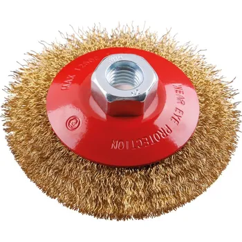 Příslušenství k brusce FESTA® Rotační kartáč miskový vlnitý drát pomosazený 100 mm M14 22001