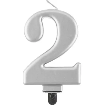 Dortová svíčka MZ Svíčka na dort metalická 2 - druhy barev Barva: Stříbrná