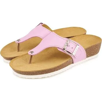 Dámské žabky Vlnka Dámské kožené žabky na korkové podešvi na klínku Agáta růžová velikost obuv dospělí 42