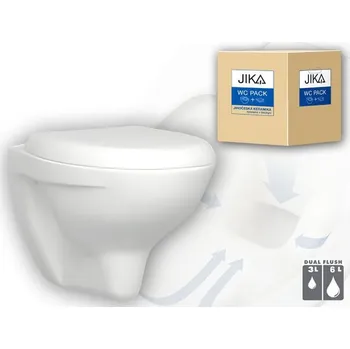 Klozet Jika Euroline-N Wc závěsné, 54x37 cm, uzavřený kruh, se sedátkem, bílá