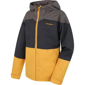 Husky Dětská hardshellová bunda Nicker K tmavě šedá/hořčicová