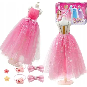 kreativní sada MÓDNÍ NÁVRHÁŘSKÉ STUDIO OBLEČENÍ PRO PANENKY ŠATY SADA OBLEČENÍ DÁREK