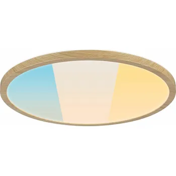 PAULMANN LED Panel Atria Shine IP44 kruhové 398mm 20,8W CCT design dřevo dub