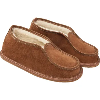 Pánské pantofle BabičkaOvečková.cz Kožené pantofle Pardály s ovčí vlnou merino uzavřené hnědá , Velikost EU 39