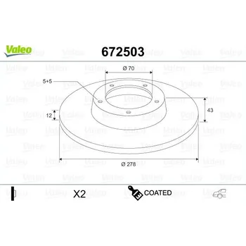 Autodíl Brzdový kotouč VALEO 672503