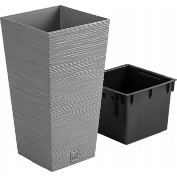 Květináč Květináč plast šedý Prosperplast 24 cm x 24 cm x 45 cm