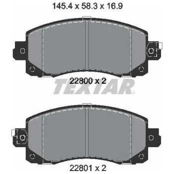 Brzdová destička Sada brzdových destiček, kotoučová brzda TEXTAR 2280001