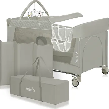 Dětská postýlka LIONELO Postýlka cestovní Flower 2v1 Cappuccino
