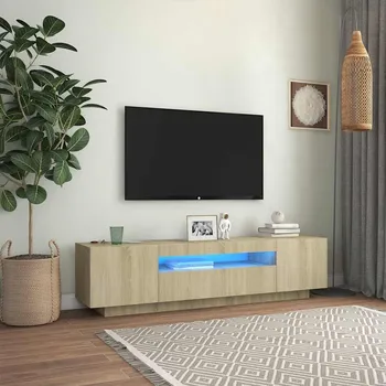 Televizní stolek vidaXL TV skříňka s LED osvětlením 160x35x40 cm [815726] Barva: dub sonoma