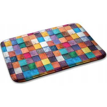 Koberec Protiskluzový kobereček Běhoun Podložka pro děti - Barevné dřevěné kostky
