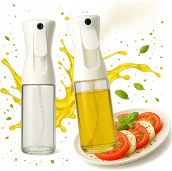 Nádoba na olej a ocet 2x Rozprašovač na olej a olivový olej 200 ml Skleněný dávkovač atomizér
