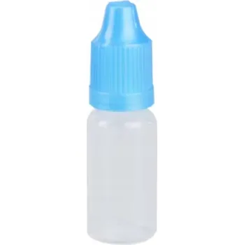 Láhev PET Lahvička na Liquidy Transparentní 10 ml Kapátko Modrý Uzávěr