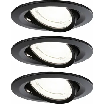 Svítidlo PAULMANN LED vestavné svítidlo Nova Coin 3ks sada kruhové 84mm 50° 3x2,8W 230V 4000K černá mat