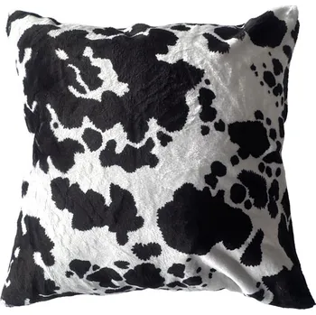 Příze Povlak na polštářek mikroplyš varianta kravička Černá 40x40cm