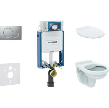 Klozet GEBERIT - Kombifix Set předstěnové instalace, klozet Alpha se sedátkem, tlačítko Sigma01, matný chrom 110.302.00.5 NR3