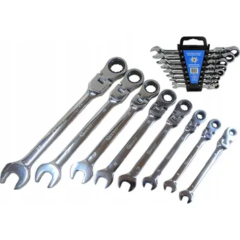 Klíč Očkoploché klíče s ráčnou, vyhnuté, 8-22 mm