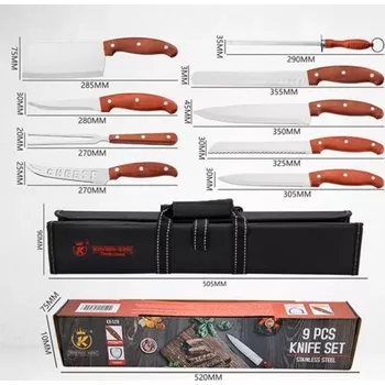 Kuchyňský nůž KitchenKing 9-dílná sada kuchyňských nožů s pouzdrem
