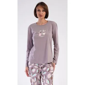 Dámské noční prádlo Dámské pyžamo dlouhé Vienetta Secret Klárka světle růžová XXL