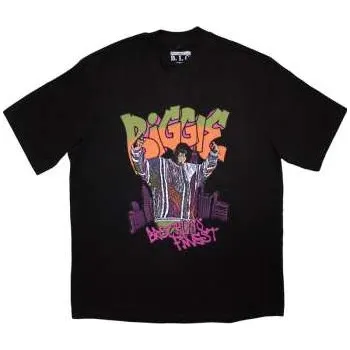 Zahraniční hudba Merch Biggie Smalls: Biggie Smalls Unisex Oversized Boxy T-shirt: Cartoon Graffiti (black) (x-large) XL