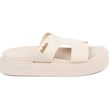 Dámské pantofle Smetanové dámské nazouváky na platformě CK326P-BE Velikost: 40