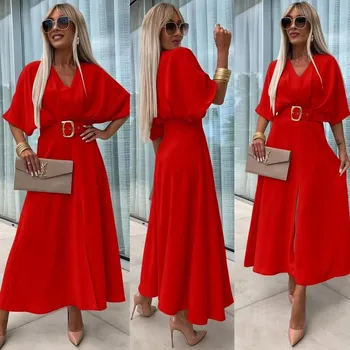 Dámské šaty Dlouhé elegantní šaty červené Velikost: UNI: XS - L