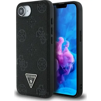 Telefonní příslušenství Zadní kryt GUESS Grained Hot Stamp Peony Triangle Logo MagSafe pro iPhone 16e black