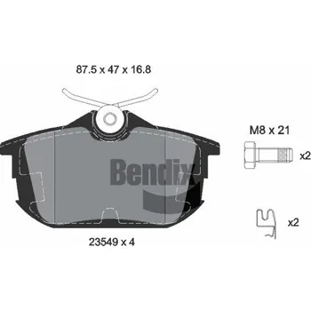 Brzdová destička Sada brzdových destiček, kotoučová brzda BENDIX Braking BPD1395