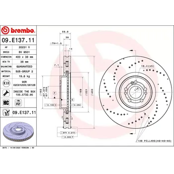 Brzdový kotouč Brembo 09.E137.11