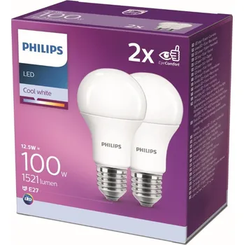 Žárovka LED žárovka Philips LED 12.5-100W, E27 4000K, 2ks