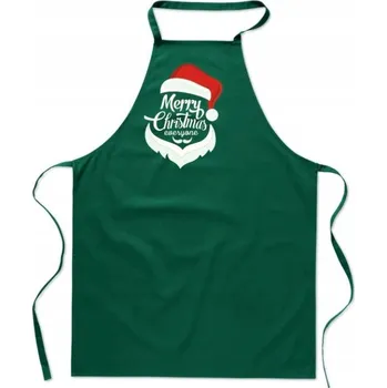 Kuchyňská zástěra KUCHYŇSKÁ ZÁSTĚRA bavlna zelená Vánoční svátky dárek Mikuláš FA_702_z