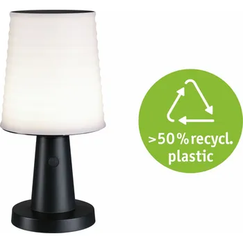 Venkovní osvětlení PAULMANN Solární LED stolní lampa Ilanga IP44 2700K antracit