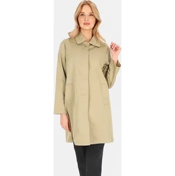 Dámský kabát Khaki dámský jednořadý kabát s límečkem BLE 252535 F - Khaki Velikost: XL