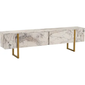 Televizní stolek Televizní stolek SOLFIR, mramor/zlatá + vyzvednutí ZDARMA