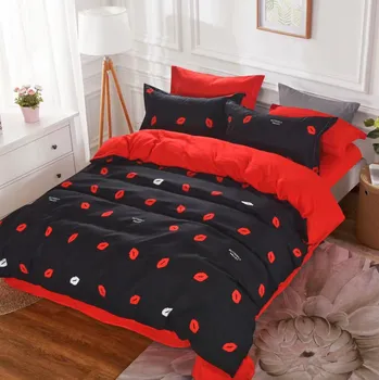 Povlečení Numberoplus Bavlněné povlečení na dvoulůžko + prostěradlo ZDARMA - Kiss me