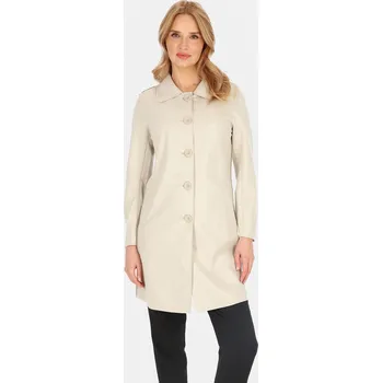 Dámský kabát Světle šedý dámský lehký přechodový kabát BLE 252675 F - Grey Velikost: 2XL