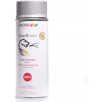 Barva ve spreji Žáruvzdorný lak Motip Crafts stříbrný 400 ml