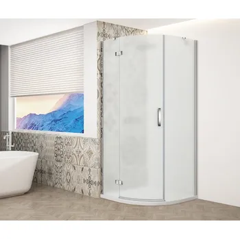 TRINITY CHROME čtvrtkruhový sprchový kout 900x900mm, matné sklo, levé