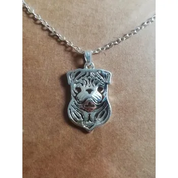 Náhrdelník MOPS hlava - náhrdelník s přívěskem - stříbrná 1ks ŠP/EOS