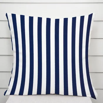 Povlak na polštářek Bavlněný povlak na polštář Sandra SA-619 Modro-bílé námořnické pruhy 40 x 60 cm
