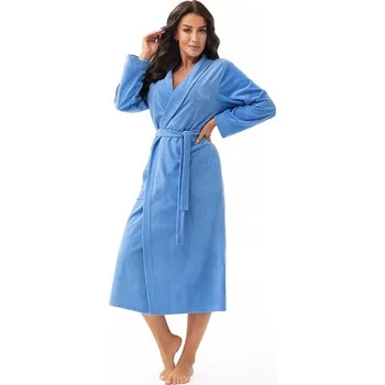 Dámský župan Froté župan Hannah II dlouhý modrý L